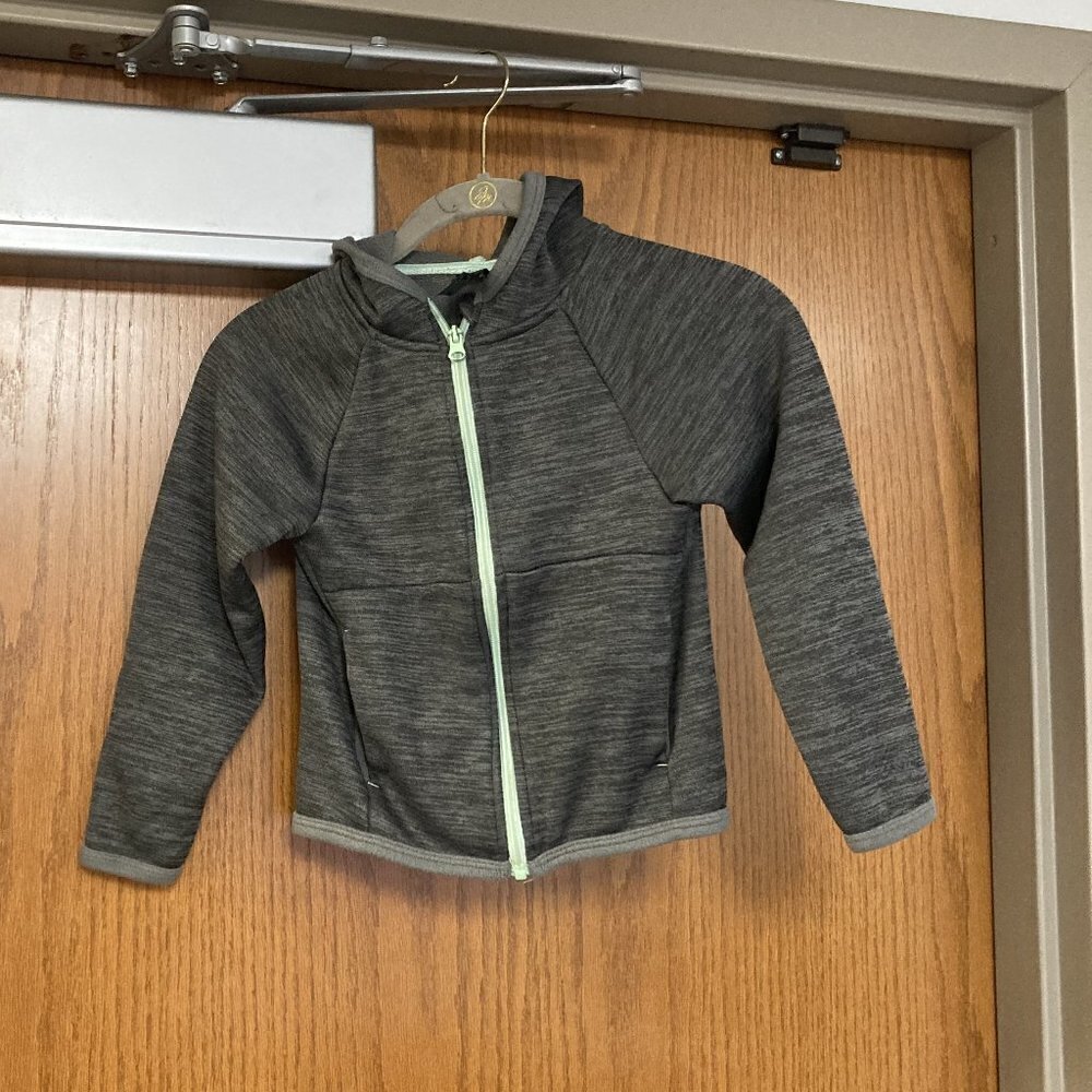 Child's Champion grey zip hooded jacket sz XS (4-5)